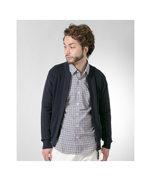 URBAN RESEARCH（アーバンリサーチ）の「10G ZIP ニットブルゾン（ジャケット/アウター・メンズ・WHITE/NAVY/BLACK・M/L）」の6枚目の写真