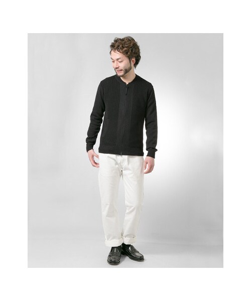 URBAN RESEARCH（アーバンリサーチ）の「10G ZIP ニットブルゾン（ジャケット/アウター・メンズ・WHITE/NAVY/BLACK・M/L）」の9枚目の写真