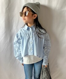 CIAOPANIC TYPY（チャオパニックティピー）の「【KIDS】【WEB限定】ギャザークロップドシャツ（トップス・キッズ）」