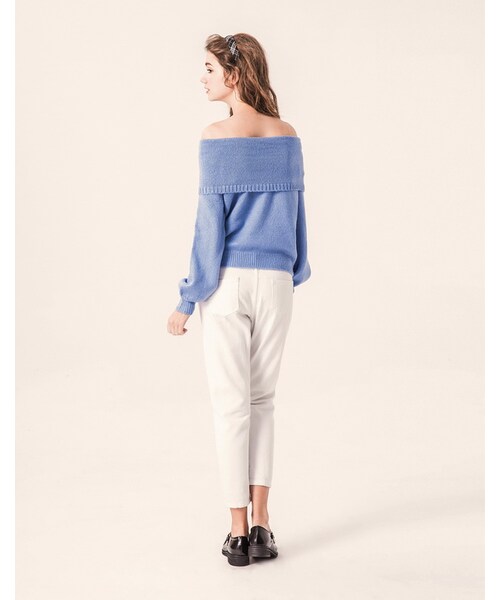 PAZZO（パッゾ）の「視覺顯瘦車線丹寧男友褲（パンツ・レディース・牙白・S/M/L）」の6枚目の写真