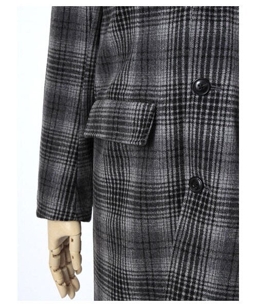 SEVENDAYS=SUNDAY（セブンデイズサンデイ）の「・ウール混チェック チェスターコート（コート　・メンズ・チャコールグレー/ネイビー・M）」の8枚目の写真
