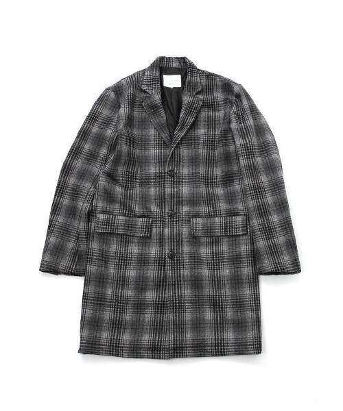 SEVENDAYS=SUNDAY（セブンデイズサンデイ）の「・ウール混チェック チェスターコート（コート　・メンズ・チャコールグレー/ネイビー・M）」の3枚目の写真