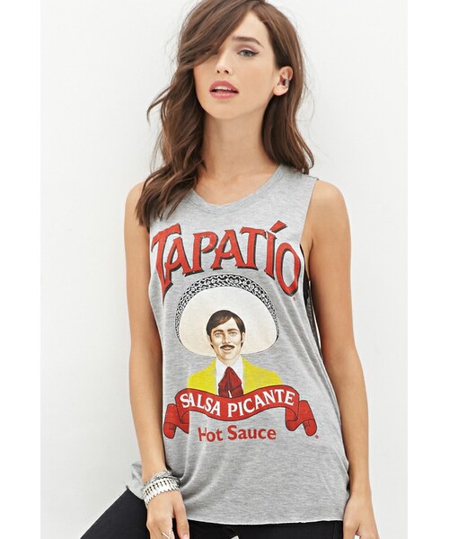 FOREVER 21（フォーエバー トゥエンティーワン）の「FOREVER 21 Tapatio Graphic Muscle Tee（Tシャツ/カットソー・レディース・Heather grey/multi・Small/Medium）」の5枚目の写真