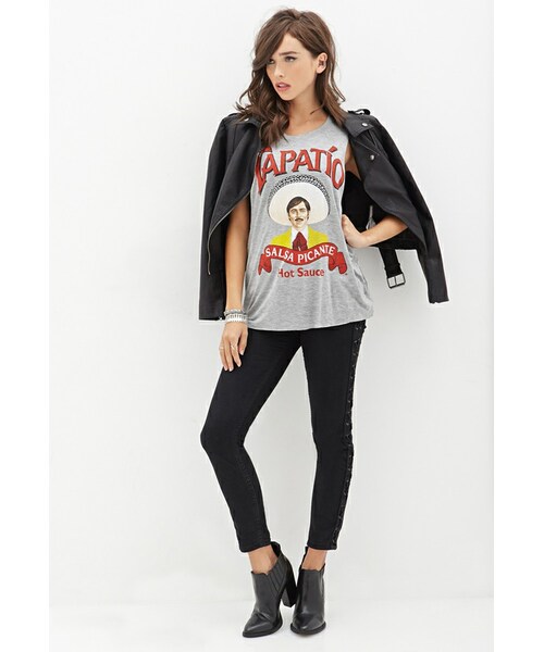FOREVER 21（フォーエバー トゥエンティーワン）の「FOREVER 21 Tapatio Graphic Muscle Tee（Tシャツ/カットソー・レディース・Heather grey/multi・Small/Medium）」の3枚目の写真