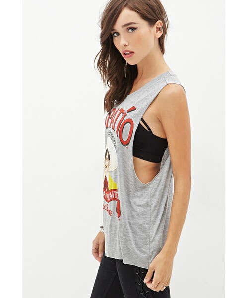 FOREVER 21（フォーエバー トゥエンティーワン）の「FOREVER 21 Tapatio Graphic Muscle Tee（Tシャツ/カットソー・レディース・Heather grey/multi・Small/Medium）」の6枚目の写真