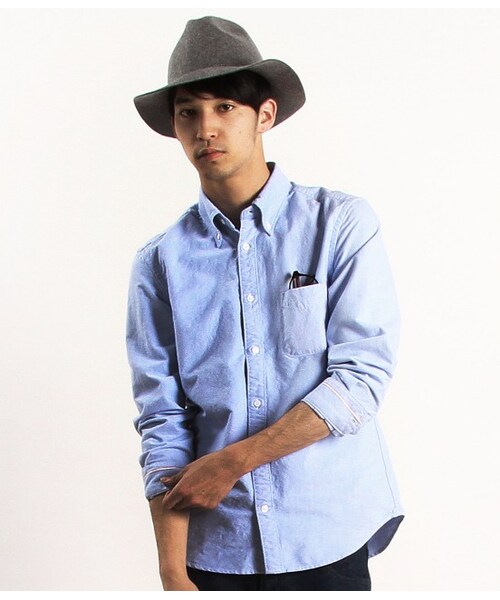 JUNRED（ジュンレッド）の「トルファンオックスボタンダウンシャツ（ブラウス/シャツ・メンズ・ホワイト/ネイビー/サックス/ラベンダー・0/1/2/3）」の5枚目の写真