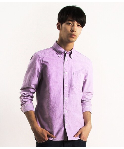 JUNRED（ジュンレッド）の「トルファンオックスボタンダウンシャツ（ブラウス/シャツ・メンズ・ホワイト/ネイビー/サックス/ラベンダー・0/1/2/3）」の6枚目の写真