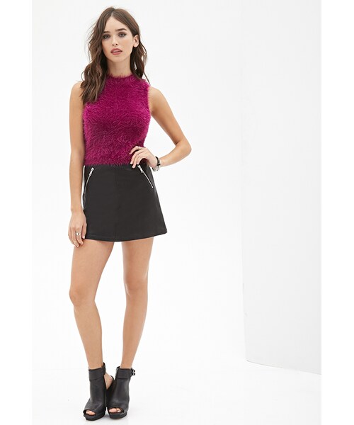 FOREVER 21(フォーエバー トゥエンティーワン)の「FOREVER 21 Fuzzy Knit Top(ニット/セーター・レディース・Magenta・Large/Small/Medium)」の2枚目の写真