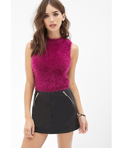 FOREVER 21(フォーエバー トゥエンティーワン)の「FOREVER 21 Fuzzy Knit Top(ニット/セーター・レディース・Magenta・Large/Small/Medium)」の3枚目の写真