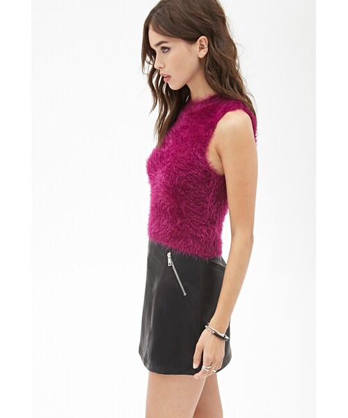 FOREVER 21(フォーエバー トゥエンティーワン)の「FOREVER 21 Fuzzy Knit Top(ニット/セーター・レディース・Magenta・Large/Small/Medium)」の4枚目の写真