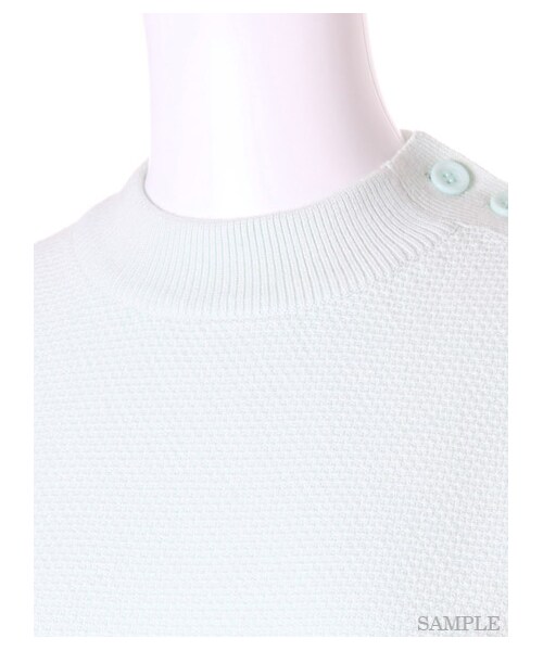 SNIDEL（スナイデル）の「ハーフスリーブニットトップス（ニット・レディース・MNT/PNK/WHTxBLK・F）」の7枚目の写真