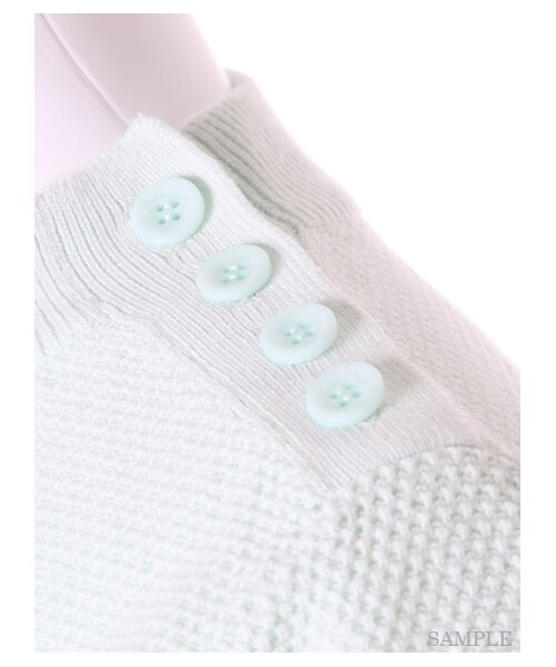 SNIDEL（スナイデル）の「ハーフスリーブニットトップス（ニット・レディース・MNT/PNK/WHTxBLK・F）」の9枚目の写真