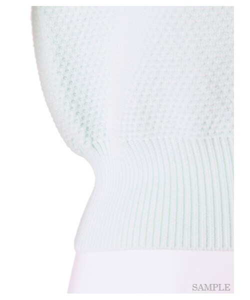 SNIDEL（スナイデル）の「ハーフスリーブニットトップス（ニット・レディース・MNT/PNK/WHTxBLK・F）」の10枚目の写真