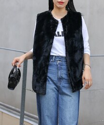 COLONY 2139 | 【8/19(土)12:00販売】フェイクファーロングベスト(ジャケット/アウター)