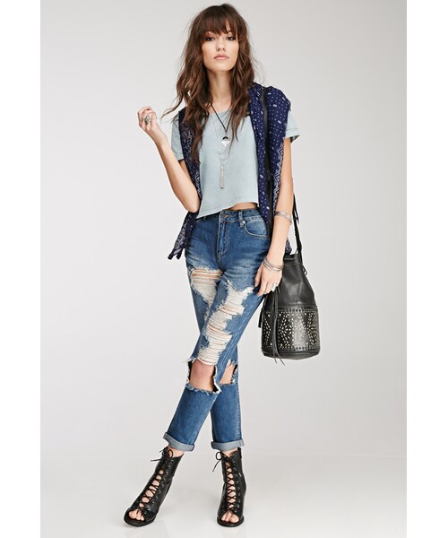 FOREVER 21(フォーエバー トゥエンティーワン)の「FOREVER 21 Mineral Wash Boxy Tee(Tシャツ/カットソー・レディース・Charcoal/Grey・Medium/Small/Large)」の4枚目の写真