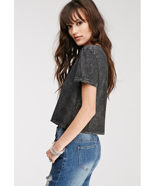 FOREVER 21(フォーエバー トゥエンティーワン)の「FOREVER 21 Mineral Wash Boxy Tee(Tシャツ/カットソー・レディース・Charcoal/Grey・Medium/Small/Large)」の7枚目の写真
