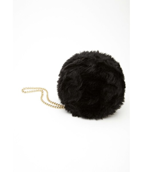 FOREVER 21（フォーエバー トゥエンティーワン）の「FOREVER 21+ Round Faux Fur Chain-Strap Clutch（クラッチバッグ・レディース・Black・One size）」の3枚目の写真