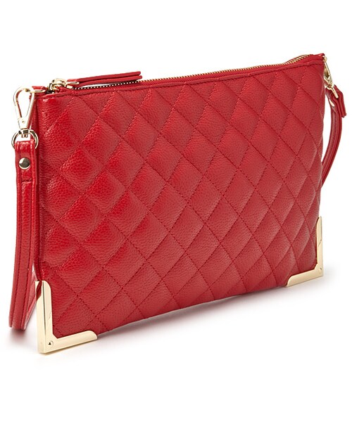 FOREVER 21（フォーエバー トゥエンティーワン）の「FOREVER 21+ Quilted Faux Leather Crossbody（クラッチバッグ・レディース・Red・One size）」の4枚目の写真