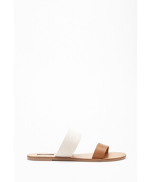 FOREVER 21（フォーエバー トゥエンティーワン）の「FOREVER 21 Faux Leather Slides（サンダル・レディース・Taupe/black/Brown/taupe/Blush/light grey・9/7/8/10/6）」の6枚目の写真