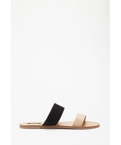 FOREVER 21（フォーエバー トゥエンティーワン）の「FOREVER 21 Faux Leather Slides（サンダル・レディース・Taupe/black/Brown/taupe/Blush/light grey・9/7/8/10/6）」の3枚目の写真