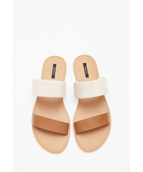 FOREVER 21（フォーエバー トゥエンティーワン）の「FOREVER 21 Faux Leather Slides（サンダル・レディース・Taupe/black/Brown/taupe/Blush/light grey・9/7/8/10/6）」の4枚目の写真