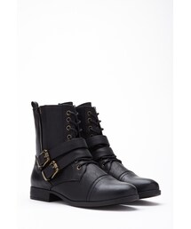 FOREVER 21 | FOREVER 21 Buckled Lace-Up Boots(ブーツ)