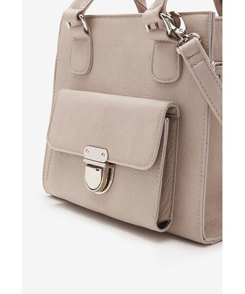FOREVER 21(フォーエバー トゥエンティーワン)の「FOREVER 21 Structured Faux Leather Satchel(ショルダーバッグ・レディース・Taupe/Black/Tan・One size)」の5枚目の写真