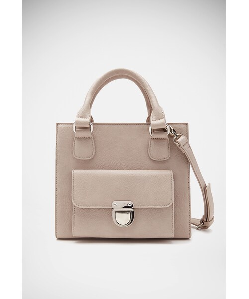 FOREVER 21(フォーエバー トゥエンティーワン)の「FOREVER 21 Structured Faux Leather Satchel(ショルダーバッグ・レディース・Taupe/Black/Tan・One size)」の16枚目の写真