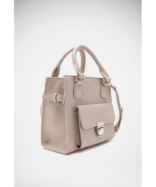 FOREVER 21(フォーエバー トゥエンティーワン)の「FOREVER 21 Structured Faux Leather Satchel(ショルダーバッグ・レディース・Taupe/Black/Tan・One size)」の6枚目の写真
