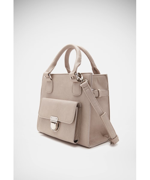 FOREVER 21(フォーエバー トゥエンティーワン)の「FOREVER 21 Structured Faux Leather Satchel(ショルダーバッグ・レディース・Taupe/Black/Tan・One size)」の2枚目の写真