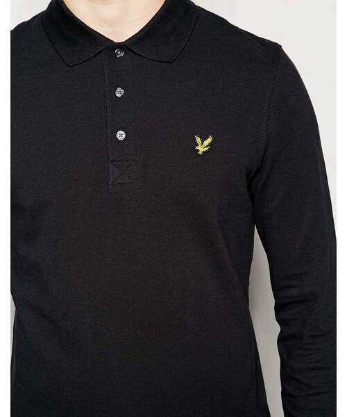 LYLE&SCOTT（ライルアンドスコット）の「Lyle & Scott Vintage Lyle & Scott Polo with Eagle Logo Long Sleeves（ポロシャツ・メンズ・black・L-Chest 40-42"/M-Chest 38-40"/S-Chest 36-38"/XS-Chest 34-36"/XXL-Chest 44-46"/XL-Chest 42-44"）」の2枚目の写真