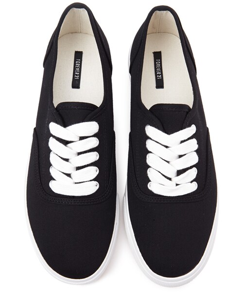 FOREVER 21(フォーエバー トゥエンティーワン)の「FOREVER 21 Classic Canvas Plimsolls(スニーカー・レディース・Black/Bright cobalt・6/8)」の6枚目の写真