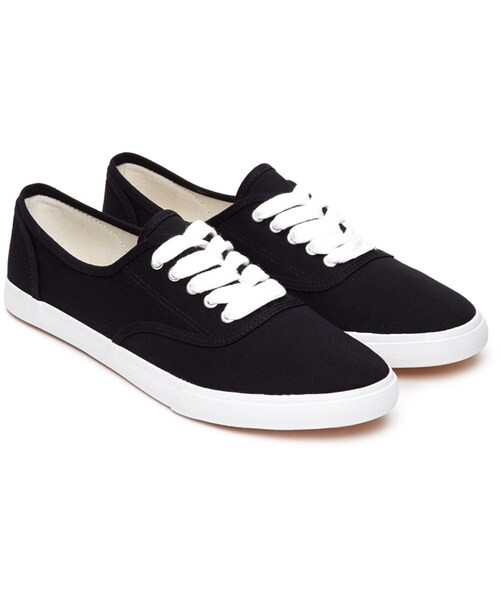 FOREVER 21(フォーエバー トゥエンティーワン)の「FOREVER 21 Classic Canvas Plimsolls(スニーカー・レディース・Black/Bright cobalt・6/8)」の11枚目の写真