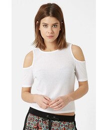 TOPSHOP | Topshop Cold Shoulder Ribbed Top(Tシャツ/カットソー)