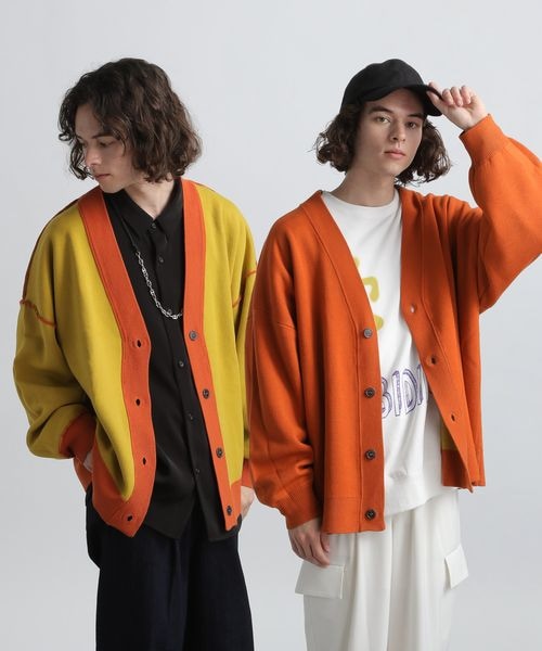 HARE(ハレ)の「リバーシブルデザインオーバーカーディガン(トップス・ブラック09/オレンジ46/ブラウン54・S/M)」の2枚目の写真