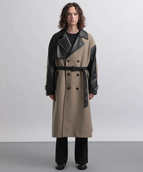 【HARE】ウーリーテックフェイクレザーキリカエトレンチ HARE（ハレ）の「ウーリーテックフェイクレザーキリカエトレンチ