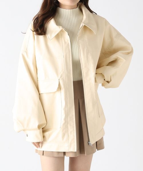 Heather フェイクレザーBIGブルゾン Heather（ヘザー）の「フェイクレザーBIGブルゾン（）」 - WEAR