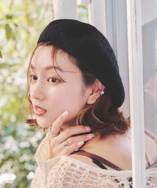 Lattice（Lattice）の「ベレー帽（ハンチング/ベレー帽・レディース・アイボリー/ブラウン/ブラック・0）」の2枚目の写真