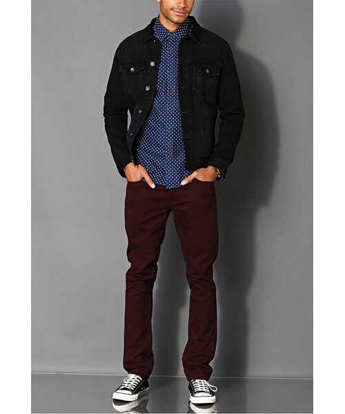 FOREVER 21(フォーエバー トゥエンティーワン)の「21 MEN Classic Fit Dotted Denim Shirt(シャツ/ブラウス・メンズ・Denim washed・X-Small/X-Large)」の6枚目の写真