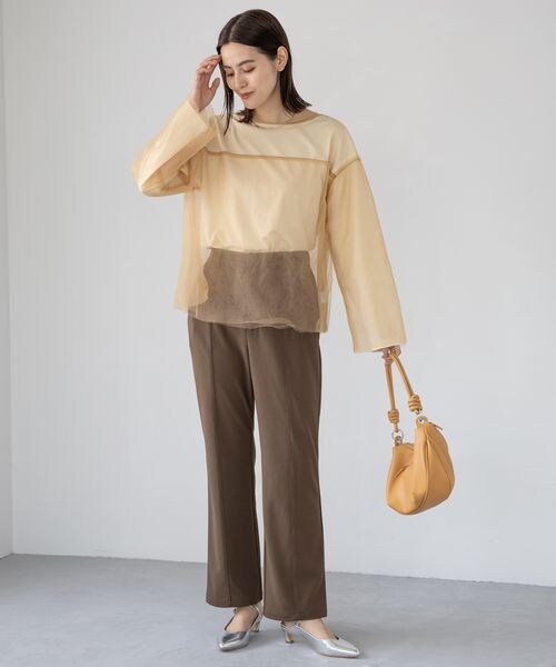 LEPSIM（レプシィム）の「ヨクノビセミフレアパンツ（パンツ・ブラック09/グレージュ13/ブラウン58・M/L）」の8枚目の写真