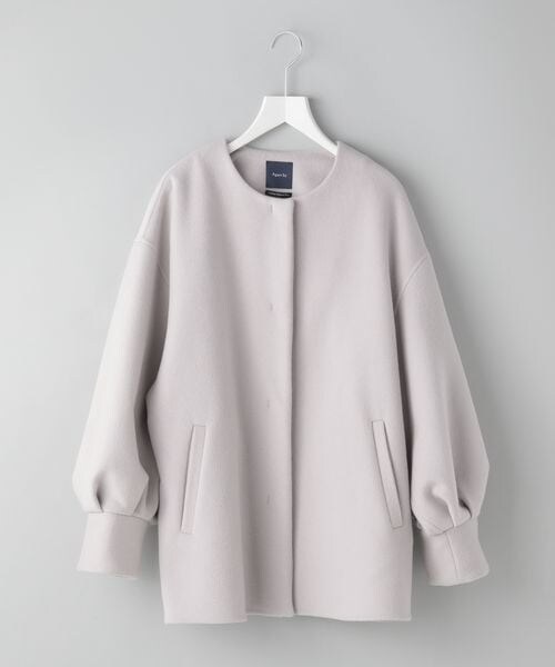 A part by（アパートバイ）の「casheepノーカラーコート/WEB先行予約（ジャケット/アウター・ナチュラル 08/ブラック 09/ライトグレー 11・F）」の3枚目の写真