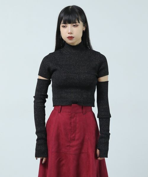 PAGEBOY（ページボーイ）の「2WAYスリーブリブTOPS（トップス・ホワイト系01/ブラック系08/ブラック09・F）」の14枚目の写真