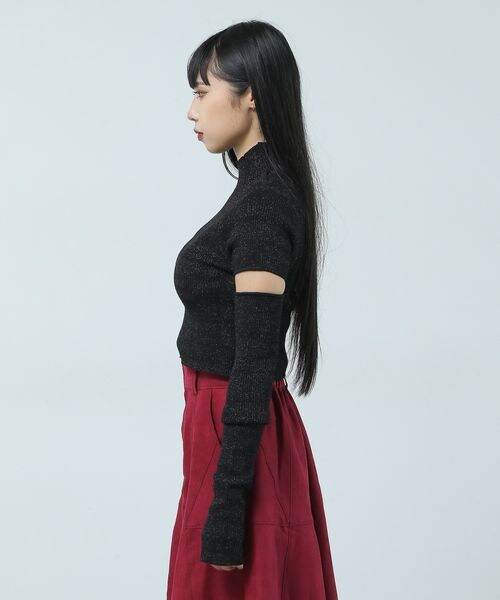 PAGEBOY（ページボーイ）の「2WAYスリーブリブTOPS（トップス・ホワイト系01/ブラック系08/ブラック09・F）」の15枚目の写真