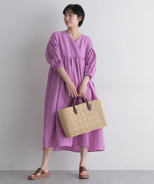 新品 Natural by studio CLIP 綿麻デニムコートワンピース erikaさんコラボ】リネンデニムコートワンピース