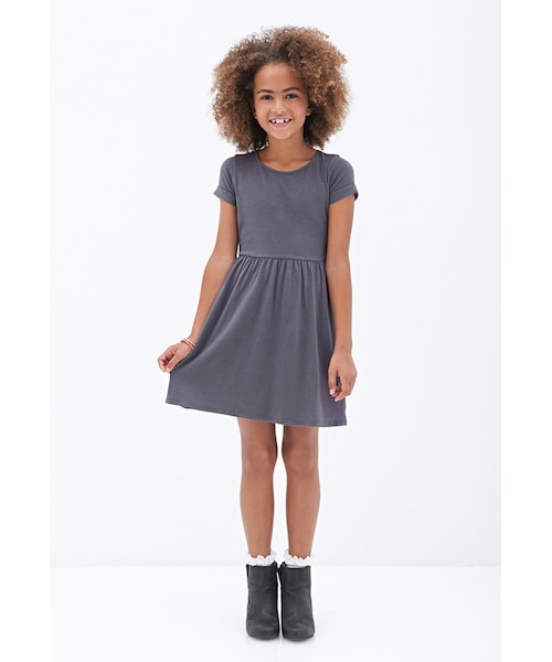 FOREVER 21(フォーエバー トゥエンティーワン)の「FOREVER 21 girls Cuffed-Sleeve Jersey Dress (Kids)(ワンピース・キッズ・Charcoal・13/14/5/6/9/10/11/12)」の3枚目の写真