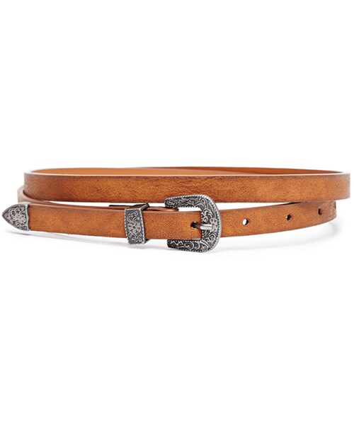 FOREVER 21（フォーエバー トゥエンティーワン）の「FOREVER 21+ Western Faux Leather Skinny Belt（ベルト・レディース・Brown/Black・MED/LG/SM/MED/XS/S）」の5枚目の写真
