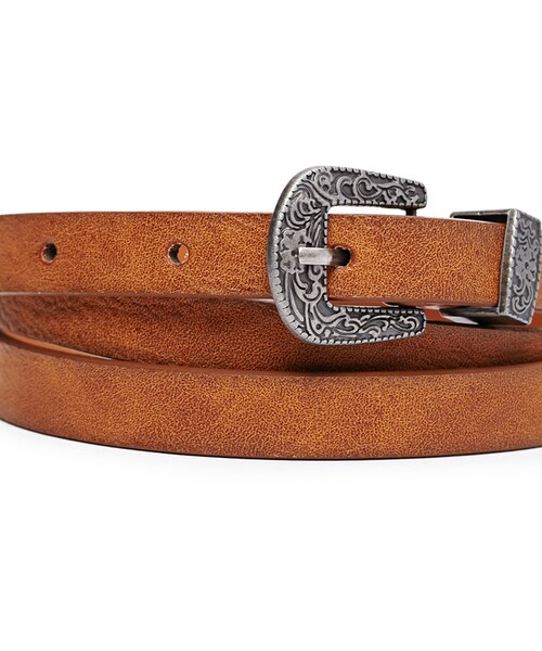 FOREVER 21（フォーエバー トゥエンティーワン）の「FOREVER 21+ Western Faux Leather Skinny Belt（ベルト・レディース・Brown/Black・MED/LG/SM/MED/XS/S）」の2枚目の写真