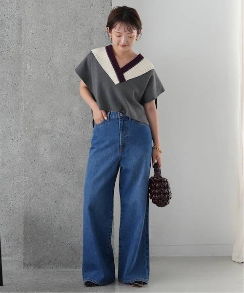【美品】SLOBE IENA BIGカラーニットベスト SLOBE IENA（スローブイエナ）の「BIGカラーニットベスト