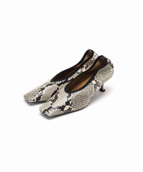 LE TALON GRISE5.5cmレザースクエアストレッチパンプス LE TALON パンプス 「追加」GRISE5.5cmレザースクエアストレッチ