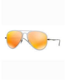 Ray-Ban | Ray-Ban Mirror Matte Clear Aviator Sunglasses, Brown/Orange(サングラス)